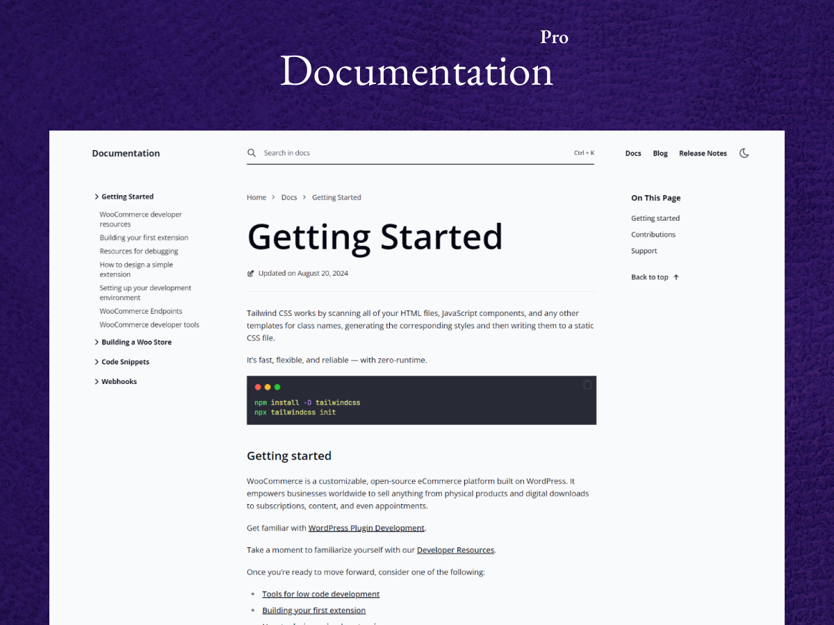 Documentation Pro